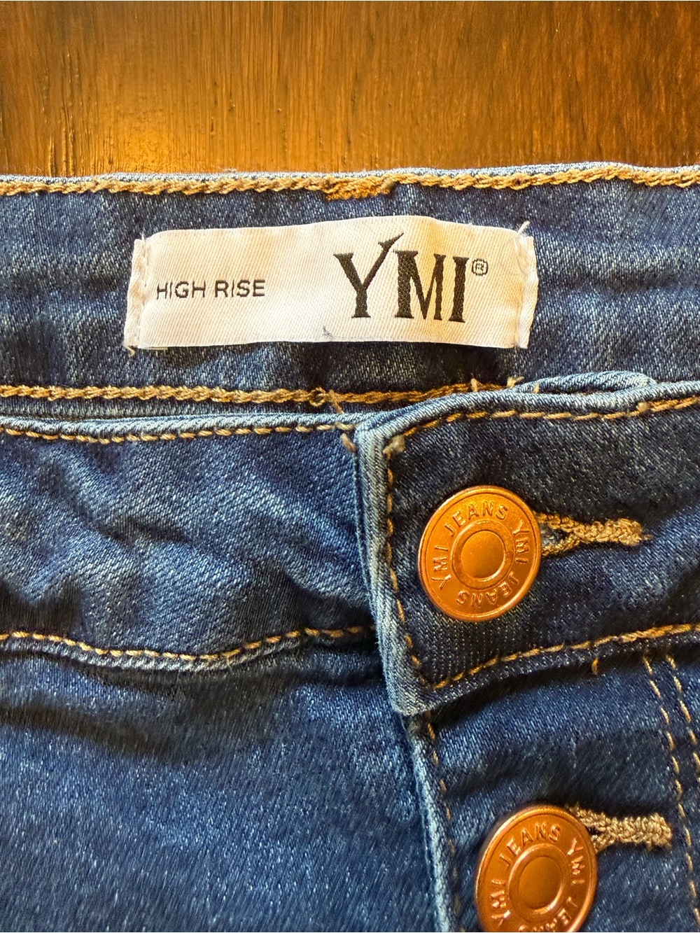 YMI High Rise Button-Fly Denim Shorts - Picture 2 of 9
